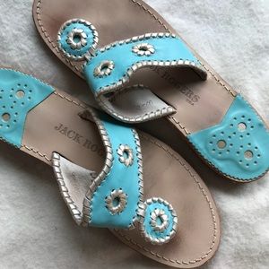 Jack Rogers Hampton sandals in aqua / platinum 9